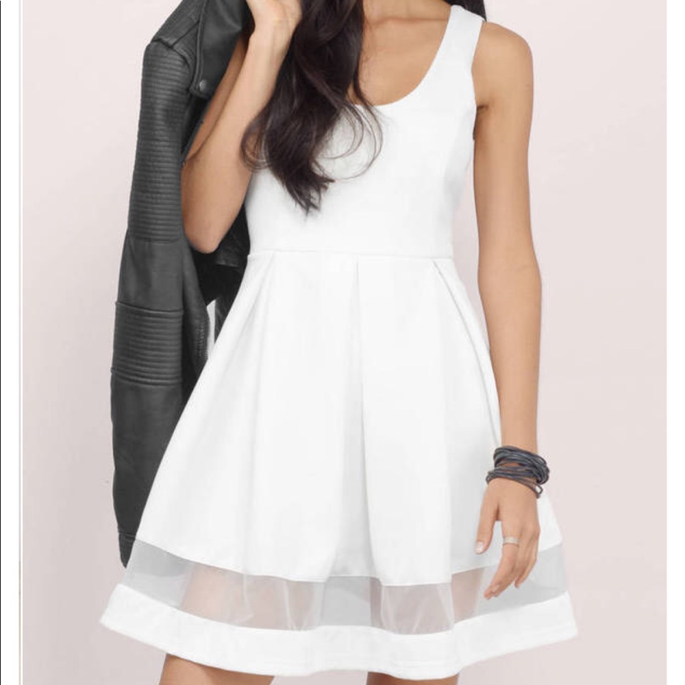 Tobi How Sweet Skater Dress - Ivory/White